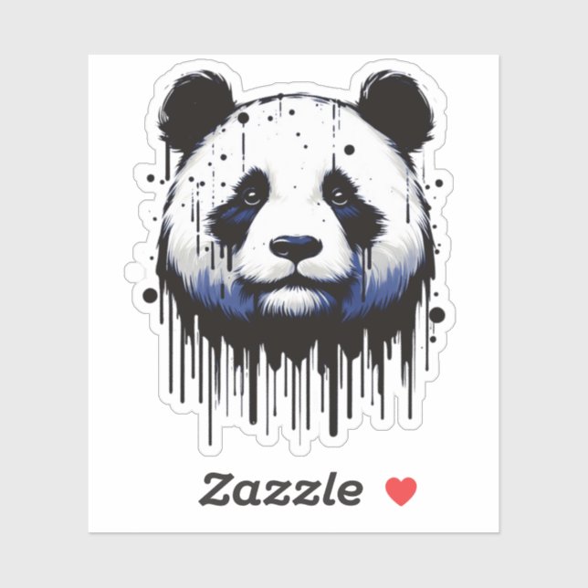 Paint Drip Panda Sticker (Sheet)