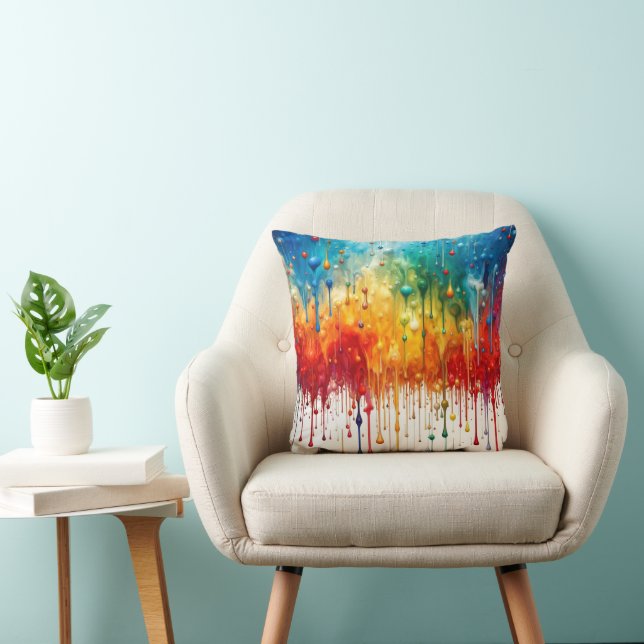 Paint Drip  Throw Pillow (Chair)
