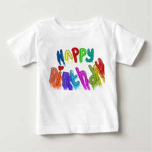 Paint Dripping Happy Birthday Girls’ Baby T-Shirt