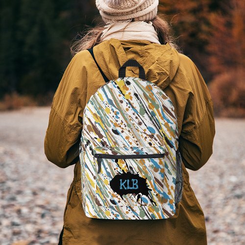 Paint Drizzle Printed Backpack