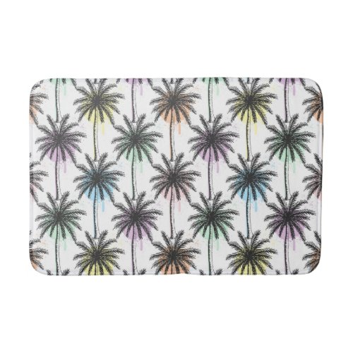Paint Drop Palm Tree Pattern Bath Mat