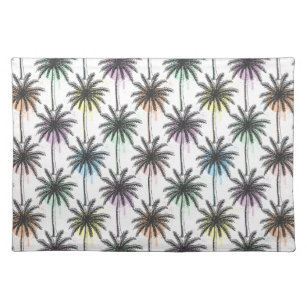 Paint Drop Palm Tree Pattern Cloth Placemat