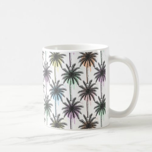 Paint Drop Palm Tree Pattern Coffee Mug
