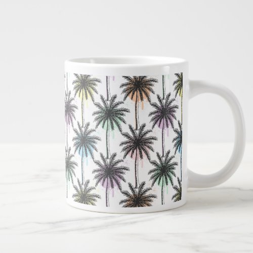 Paint Drop Palm Tree Pattern Giant Coffee Mug