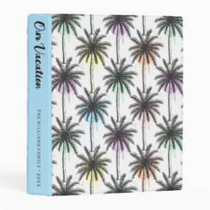 Paint Drop Palm Tree Pattern Mini Binder