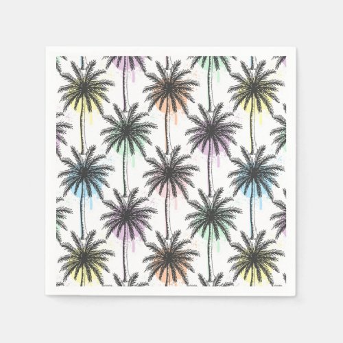 Paint Drop Palm Tree Pattern Napkins