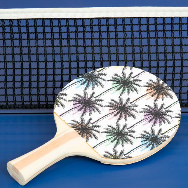 Paint Drop Palm Tree Pattern Ping Pong Paddle (Insitu)