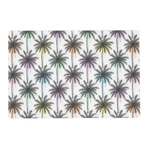 Paint Drop Palm Tree Pattern Placemat