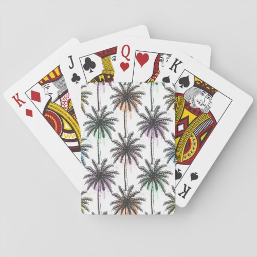 Paint Drop Palm Tree Pattern Playing Cards