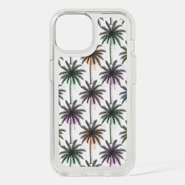 Paint Drop Palm Tree Pattern Speck iPhone Case (Front)