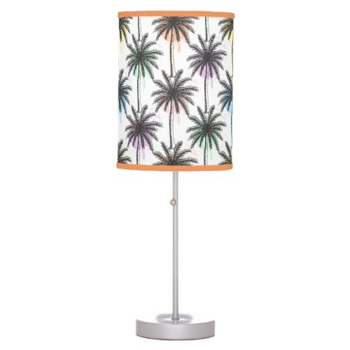 Paint Drop Palm Tree Pattern Table Lamp