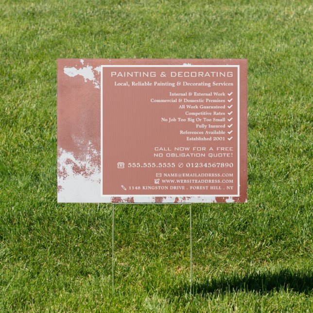 Paint Faded Wall, Painter & Decorator Advertising Sign (Insitu)