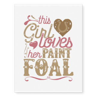 Paint Foal Horse Gift Horses Temporary Tattoos