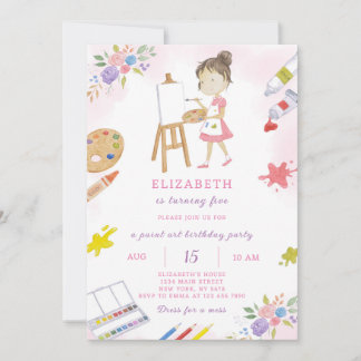 Paint Girl Birthday Invitation