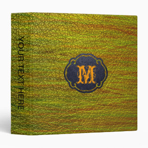 Paint Green Yellow Leather Look 3 Ring Binder