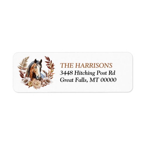 Paint Horse Autumn Wreath Label