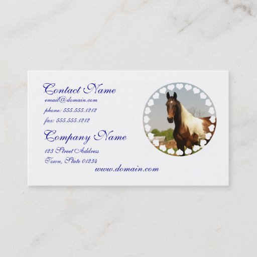 Customizable Paint Horse Business Cards