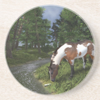 Paint Horse by Forest Stream Drink Coaster
