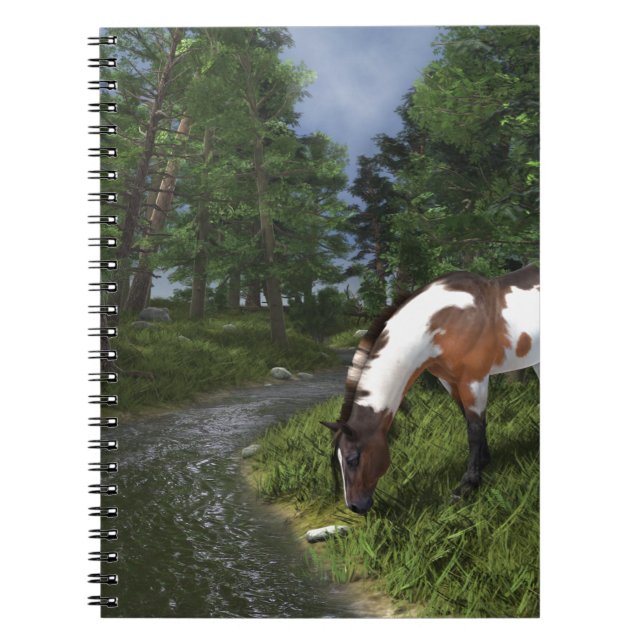 Paint Horse by Forest Stream Notebook (Front)