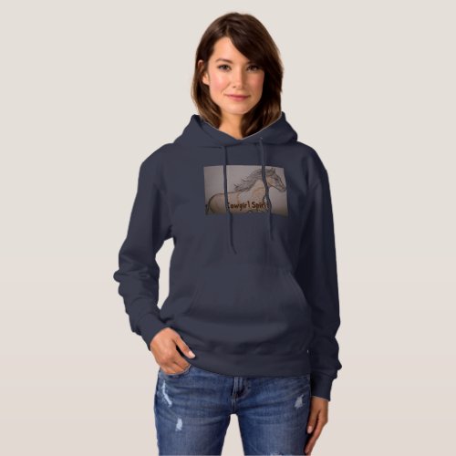 Paint Horse Galloping Cowgirl Spirit Hoodie