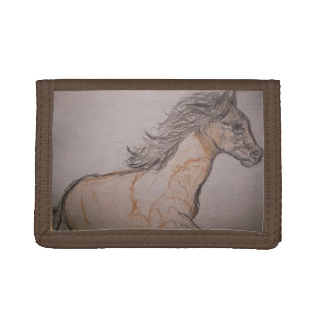 Paint Horse Galloping Trifold Wallet (Front)