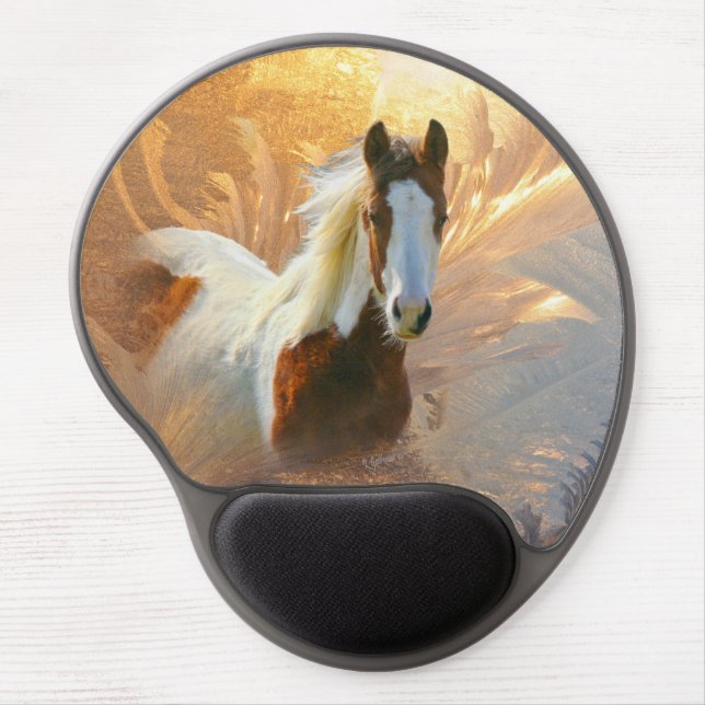 Paint Horse Gold Gel Mousepads (Front)