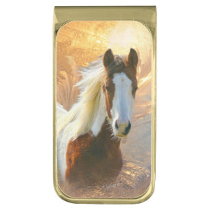 Paint Horse Gold Plated Money Clip