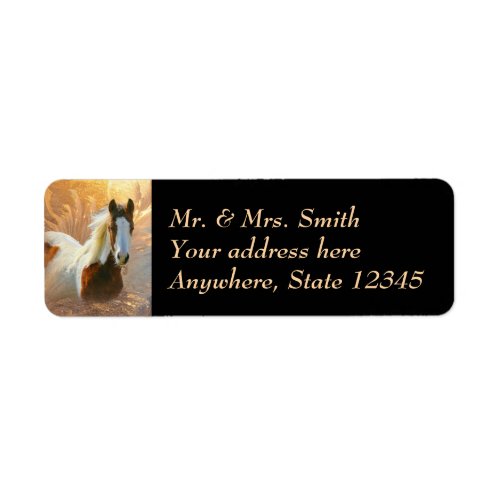 Paint Horse Gold Return Address Labels