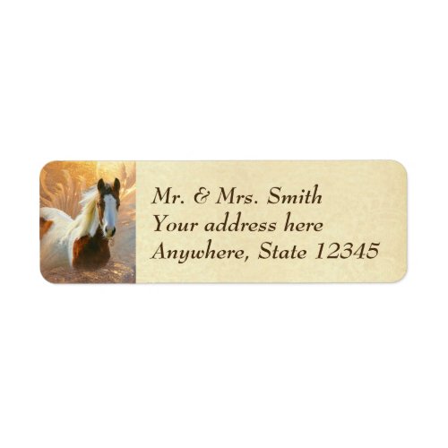 Paint Horse Gold Return Address Labels