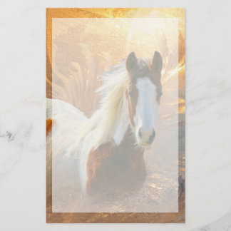 Paint Horse Gold Stationery