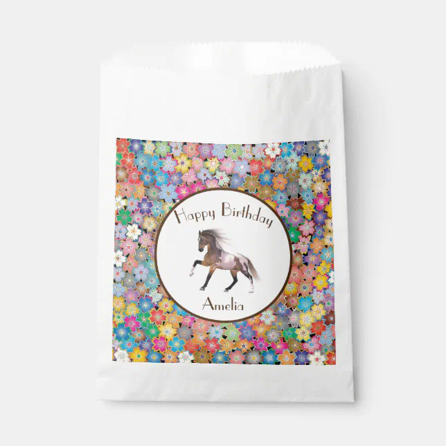 Paint Horse Happy Birthday Custom Favor Bags Zazzle