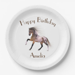 Paint Horse Happy Birthday Custom Paper Plates