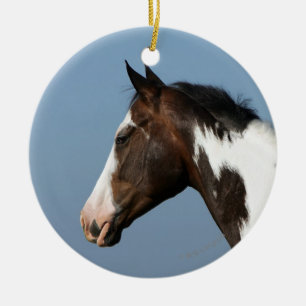 Paint Horse Headshot 1 Ceramic Ornament