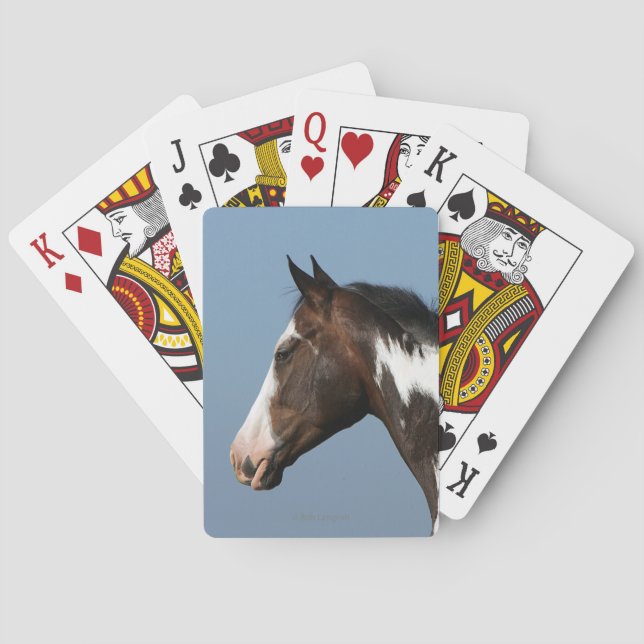 Paint Horse Headshot 1 Poker Cards (Back)