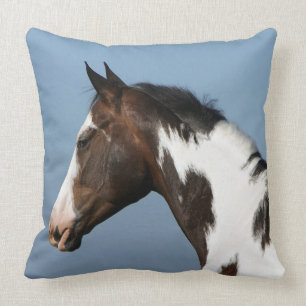 Paint Horse Headshot 1 Throw Pillow