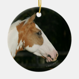 Paint Horse Headshot 2 Ceramic Ornament