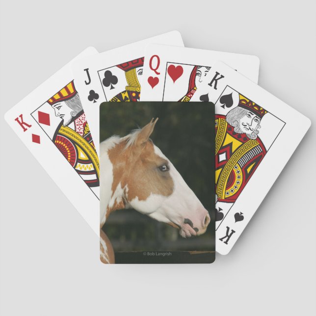 Paint Horse Headshot 2 Poker Cards (Back)