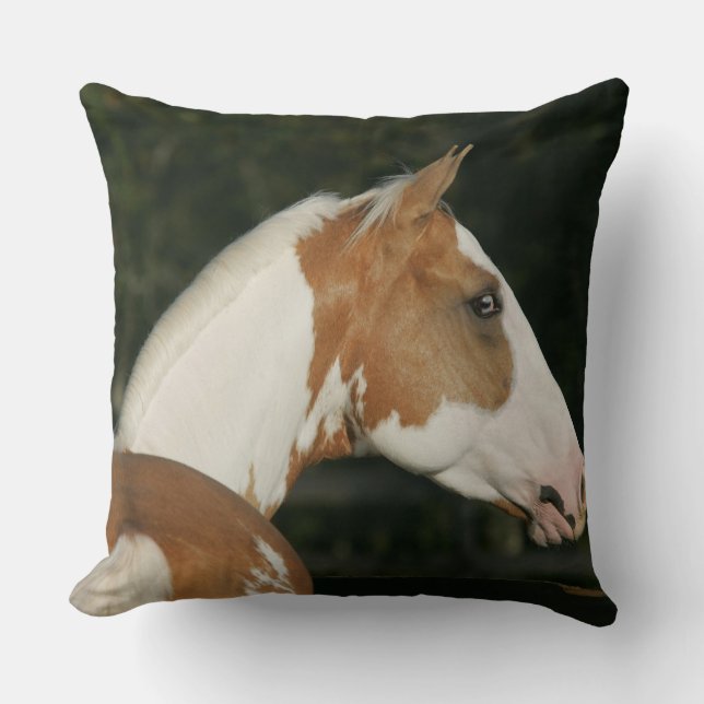 Paint Horse Headshot 2 Throw Pillow (Front)