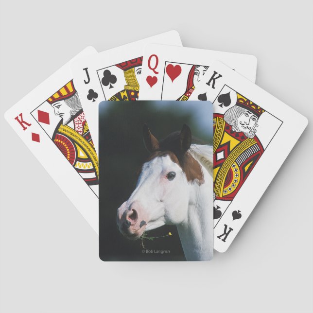 Paint Horse Headshot 3 Poker Cards (Back)