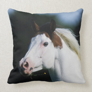 Paint Horse Headshot 3 Throw Pillow