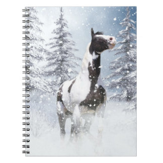 Paint horse in snow notebook