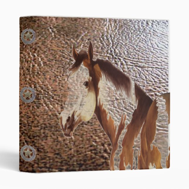 Paint Horse Leather Concho Print Design ~ Binder (Front/Spine)