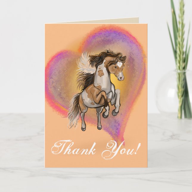 Paint Horse Love Thank You Card (Front)