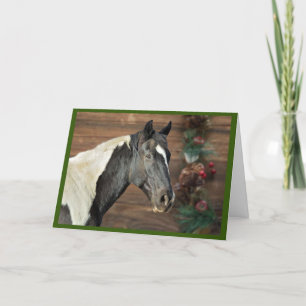 Paint Horse Merry Christmas Card Card