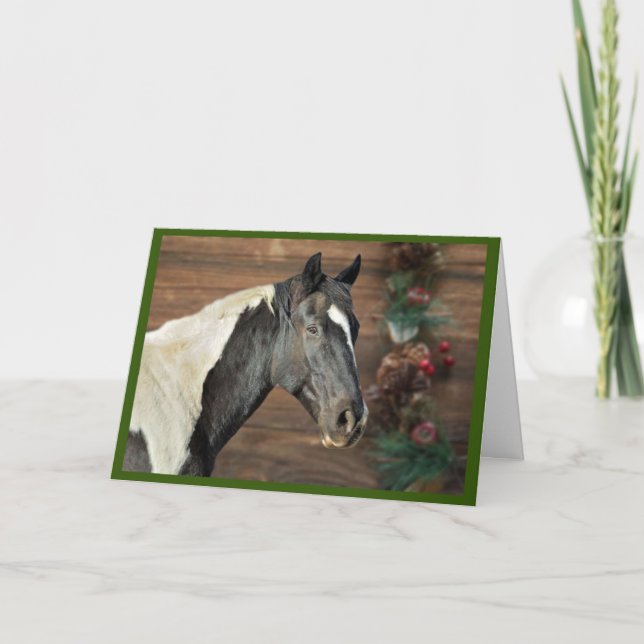 Paint Horse Merry Christmas Card Card (Front)