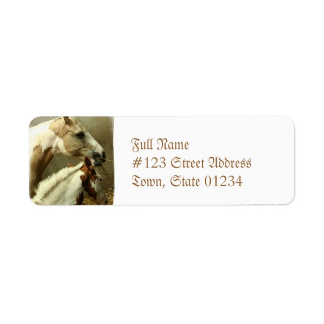 Paint Horse Pair  Mailing Label (Front)