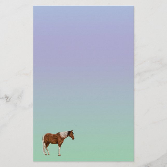 Paint Horse Pastel Stationery Paper (Front)