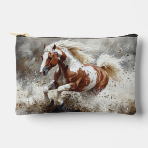 Paint Horse Running Through Water Accessory Pouch