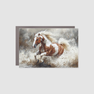 Paint Horse Running Through Water Car Magnet