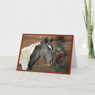 Paint Horse Seasons Greetings Card